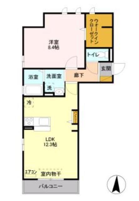 I.ヴィレッジサウス(1LDK/2階)の間取り写真