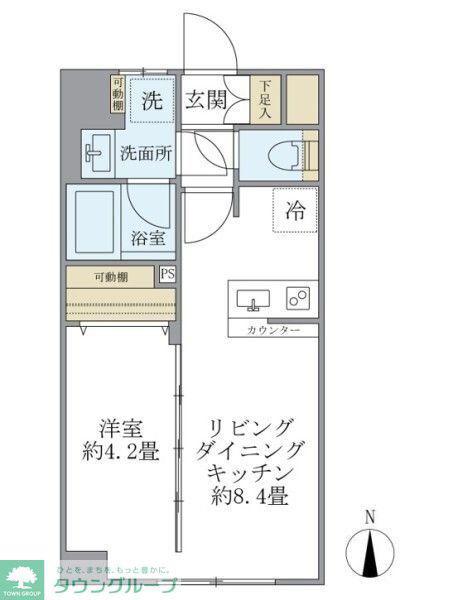 ISM中野坂上(1LDK/9階)の間取り写真