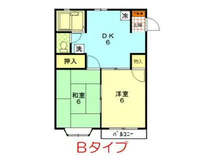 メゾン・アーベインII(2DK/1階)の間取り写真