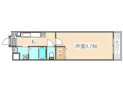 コンフォート博多(1K/4階)の間取り写真