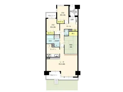 シティパラス柏(3LDK/1階)の間取り写真