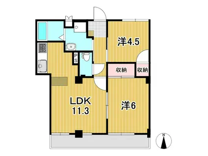 アコール稲秀(2LDK/2階)の間取り写真