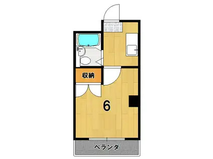 グランデュール金閣(1K/4階)の間取り写真