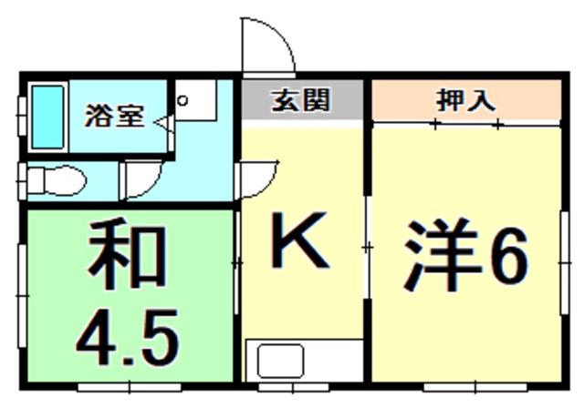 阪本ハイツ(2K/2階)の間取り写真