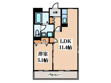 プラージュ中小阪(1LDK/3階)の間取り写真