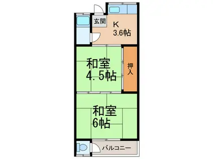 乙井マンション(2K/2階)の間取り写真