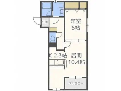 AGORA(1LDK/1階)の間取り写真