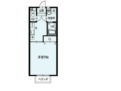 ラ・ヴィータ(1K/1階)の間取り写真