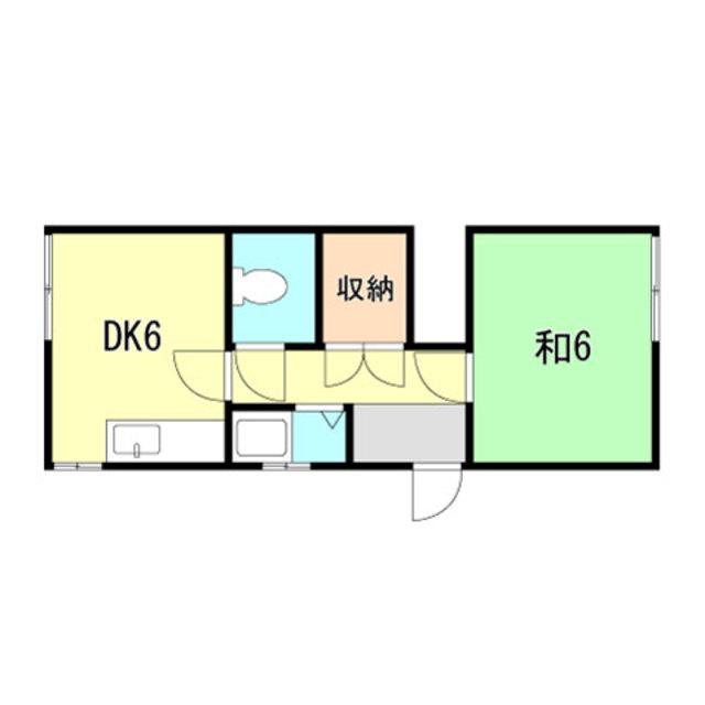 灘北ハイツ(1DK/1階)の間取り写真