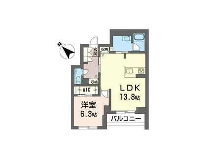 セレーノひかわ(1LDK/3階)の間取り写真