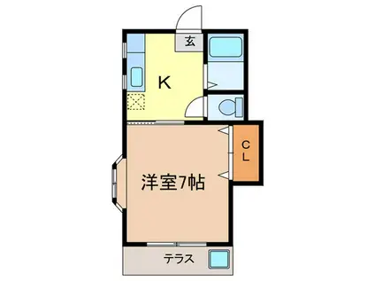ハイコムタカ(1K/1階)の間取り写真