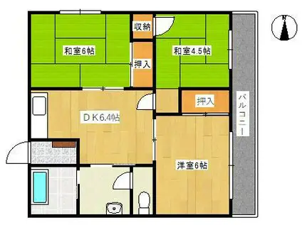 松本ビル(3DK/3階)の間取り写真