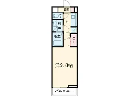 メゾンドソレイユ V(1K/1階)の間取り写真