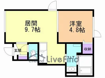 ドミール(1LDK/1階)の間取り写真