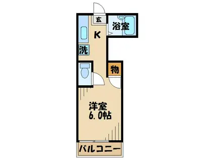 ポルシェ聖蹟桜ヶ丘II(1K/2階)の間取り写真