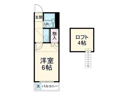 プレジール新船橋(1K/2階)の間取り写真