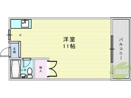 第2ハイツ上野(ワンルーム/1階)の間取り写真