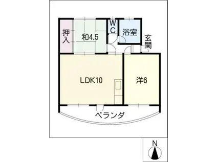 コーポ梅田(2LDK/3階)の間取り写真