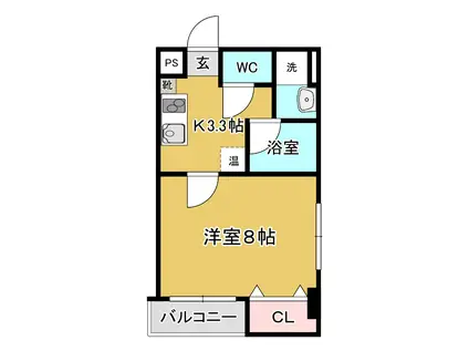 エスポワール福沢(1K/3階)の間取り写真