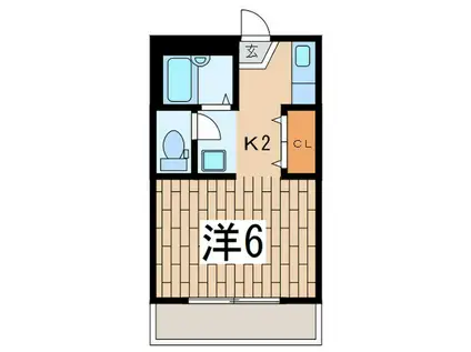 パルデンス増田(1K/1階)の間取り写真