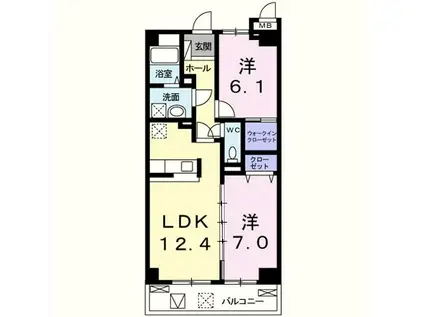 リベラ サンリット カーサ(2LDK/1階)の間取り写真