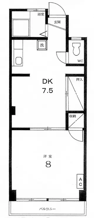 マンション矢板 1階階 間取り