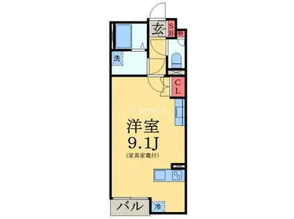 ミランダKUROSUNA(ワンルーム/2階)の間取り写真