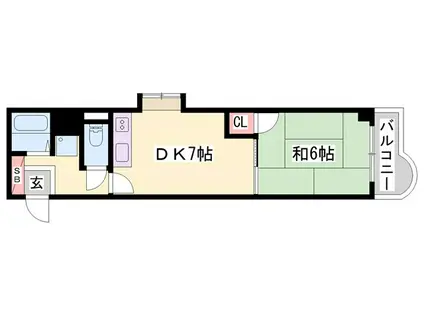 ホワイトシャトー小林(1DK/4階)の間取り写真