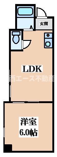 シャトーユキ(1LDK/1階)の間取り写真