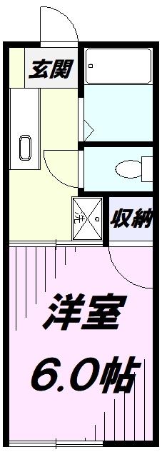 ファミーユ遠藤(1K/1階)の間取り写真