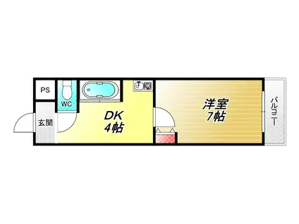 ラポール友愛II(1K/2階)の間取り写真