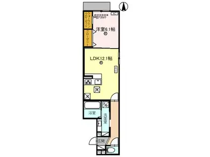 ヴェラブランカ(1LDK/1階)の間取り写真