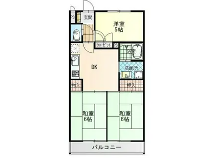 サンハイツハギノ(3DK/2階)の間取り写真