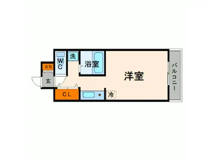 REXIS塩上(ワンルーム/5階)の間取り写真