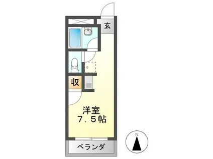 エントピア岐阜 I(ワンルーム/2階)の間取り写真