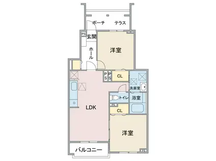 サンワード(2LDK/1階)の間取り写真
