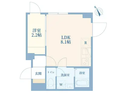 ウェルスクエア南長崎(1LDK/5階)の間取り写真