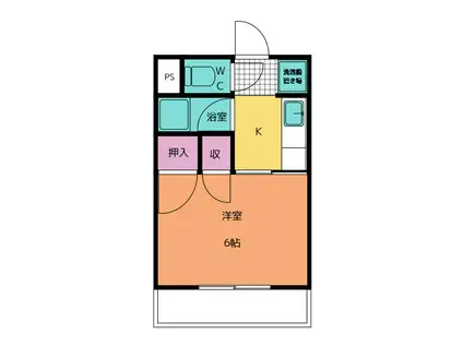 カサ・アサマ(1K/2階)の間取り写真