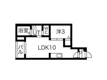 WARREN JUICHIYAII(1LDK/3階)の間取り写真