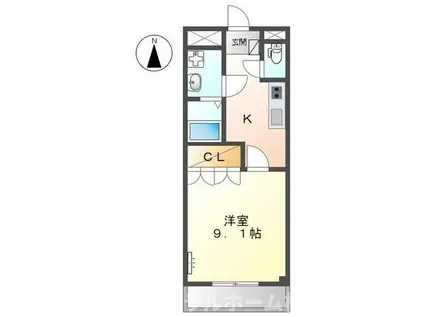 トラステージ(1K/2階)の間取り写真