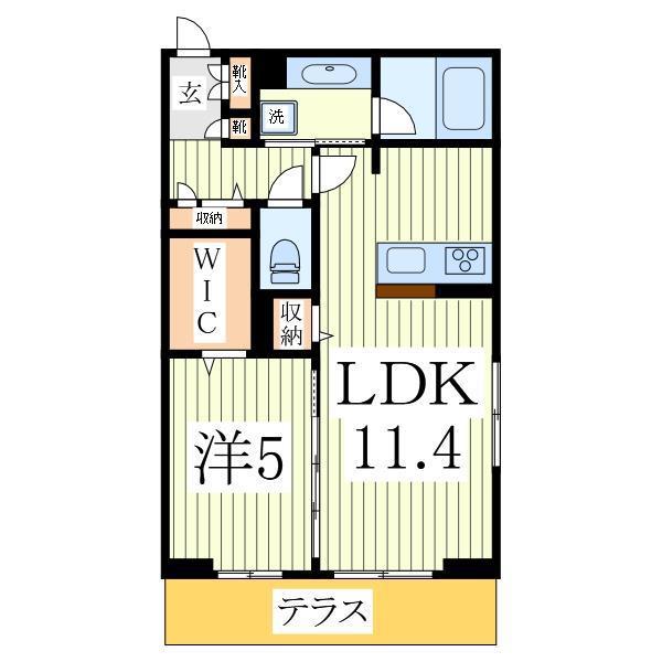 コニフェールI(1LDK/1階)の間取り写真