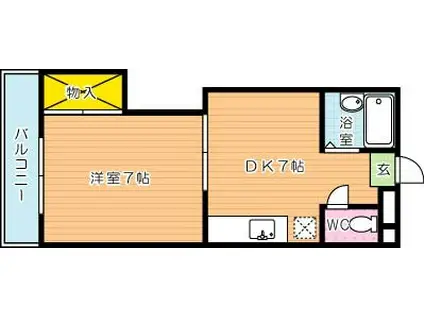 ハイツフクダ(1DK/3階)の間取り写真