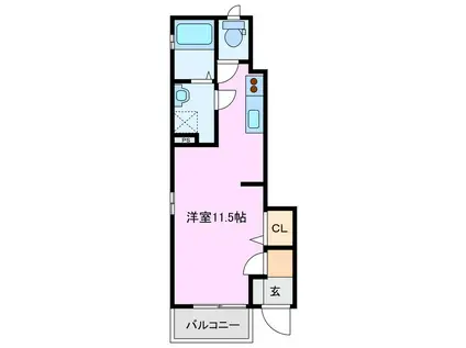 エムロード(ワンルーム/1階)の間取り写真