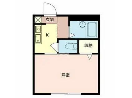 EVER GREEN(1K/1階)の間取り写真