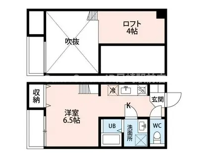 ラネージュ尼崎(1K/2階)の間取り写真