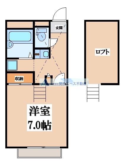 レオパレスヴィラージュ シバ(1K/2階)の間取り写真