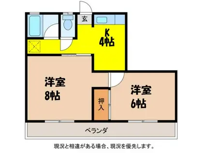 サンハイツ(2K/3階)の間取り写真