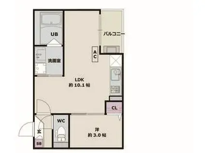 JACK KOSHIRO I(1LDK/3階)の間取り写真