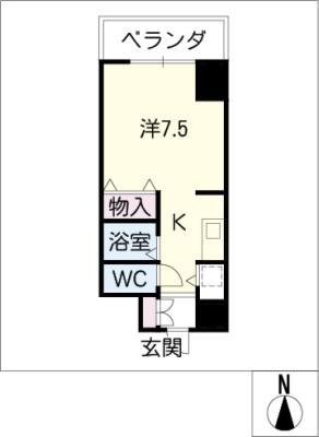 IZM36(ワンルーム/10階)の間取り写真