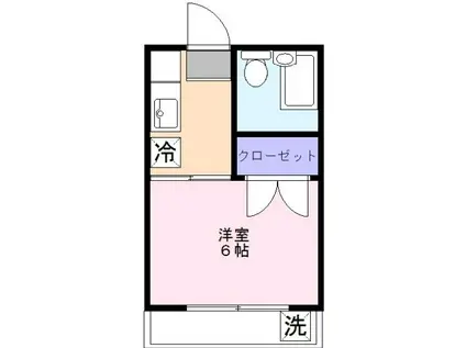 ケーアイハイツ(1K/2階)の間取り写真